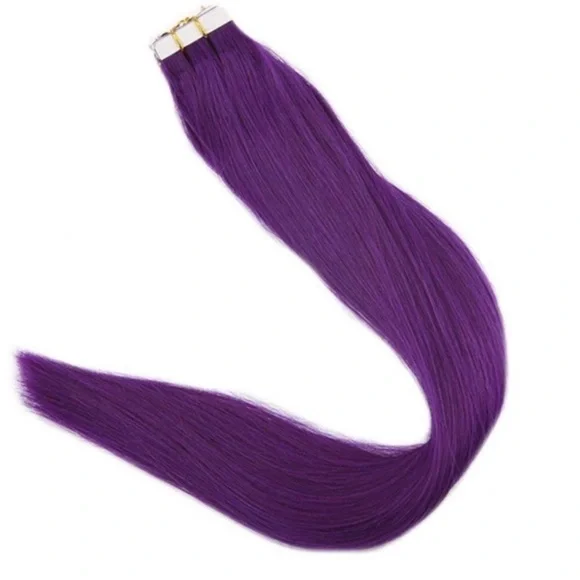 ✨ 18” ⭐️4 PACK PURPLE 100 GRAMS HUMAN HAIR TAPEINS display picture 1